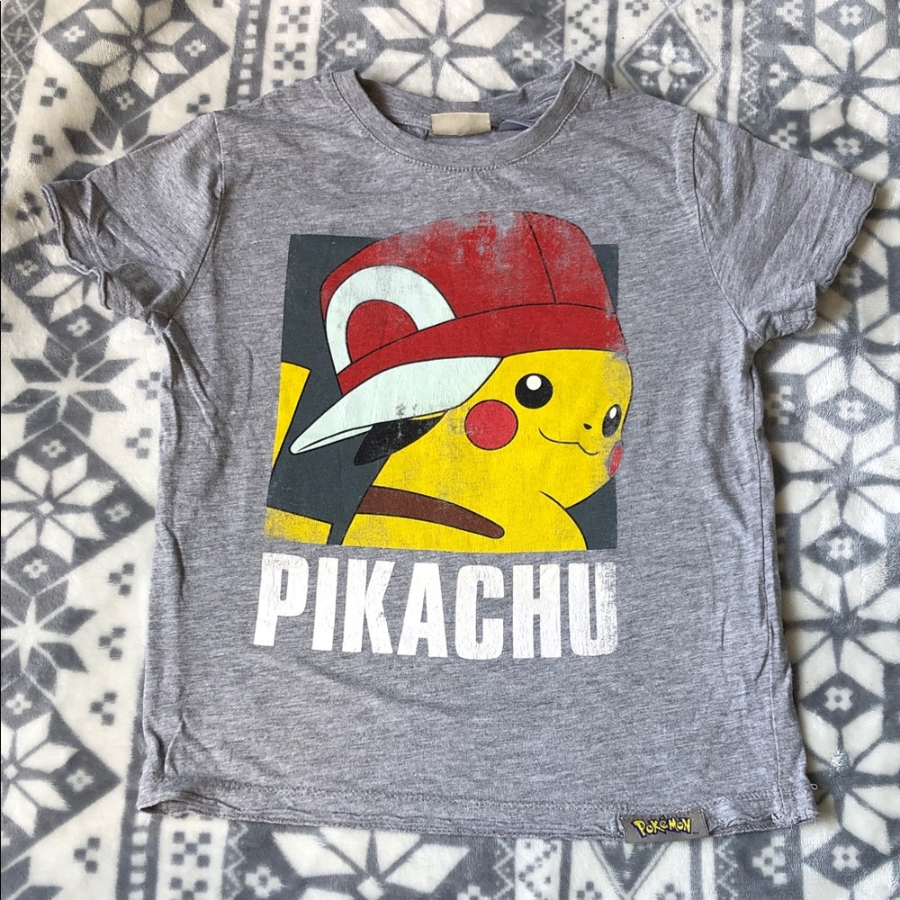 Pokemon Pikachu Tee - Gray, Yellow, Red